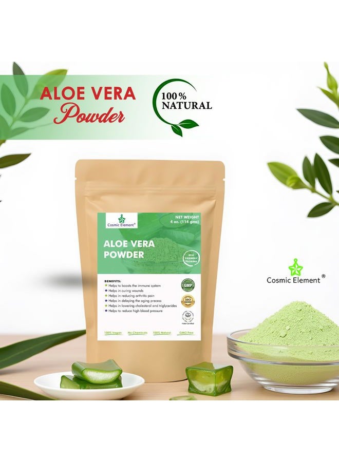 cosmic element Organic Aloe Vera Powder - 100% Pure Leaf Gel - Hydrating After Sun Care, Moisturizing for Face, Body, Skin & Hair - Sun Burn, Acne, and Dry Damaged Skin (4 oz) - Image 2