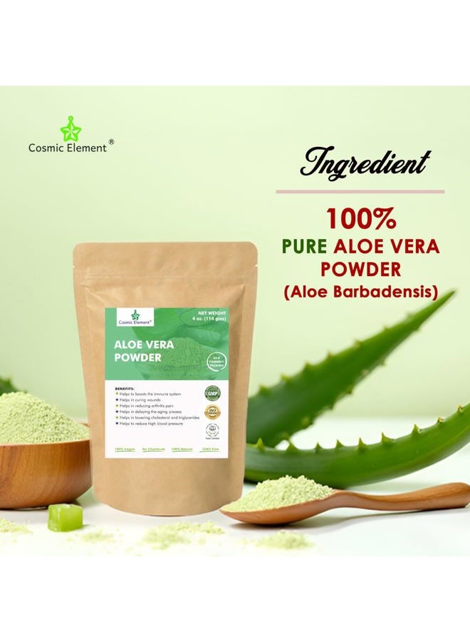 cosmic element Organic Aloe Vera Powder - 100% Pure Leaf Gel - Hydrating After Sun Care, Moisturizing for Face, Body, Skin & Hair - Sun Burn, Acne, and Dry Damaged Skin (4 oz) - Image 3