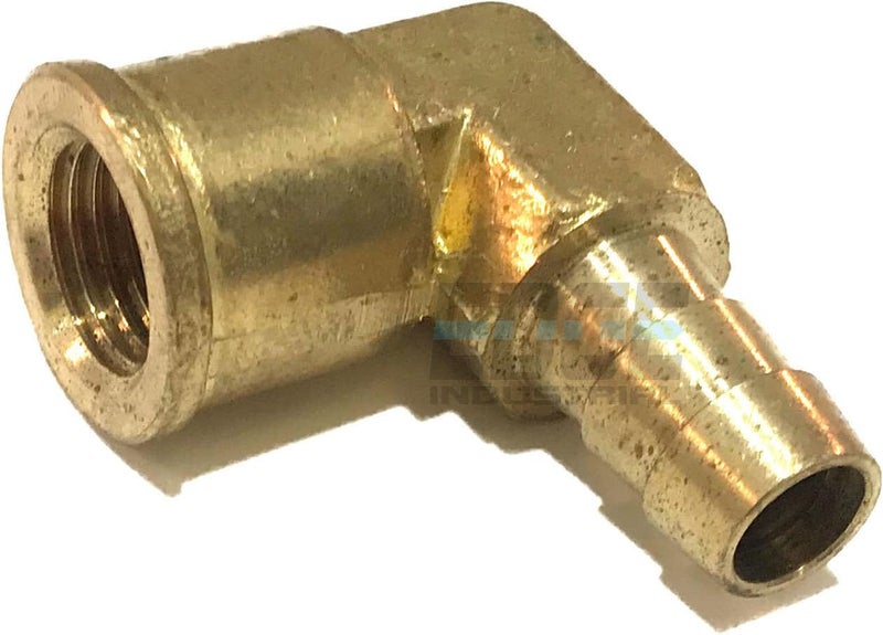 EDGE INDUSTRIAL 3/8" Hose ID to 1/4" Female NPT FNPT 90 Degree Brass Elbow Fitting Fuel / AIR / Water / Oil / Gas / WOG (Qty 01) - Image 1