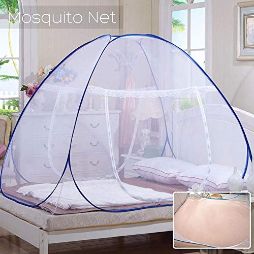 Styleys Foldable Mosquito Net for Double Bed Machardani King Size (6.5 x 6.5 Ft - Blue) - Image 5