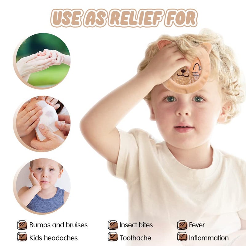 Hilph Kids Ice Packs for Boo Boos, FSA Eligible, 3 Small Gel Packs with Cover for Injury Reusable Baby Toddler Hot Cold Compress for Body Pain Relief, Toothache, Fever, First Aid, HSA Approved - Image 2