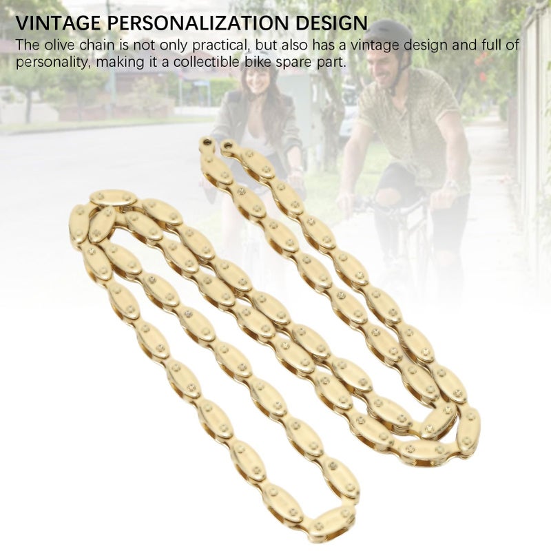 Gold Olive 100 Link High Strength Single Speed Chain for Fixed Gear BMX Bike - Image 4