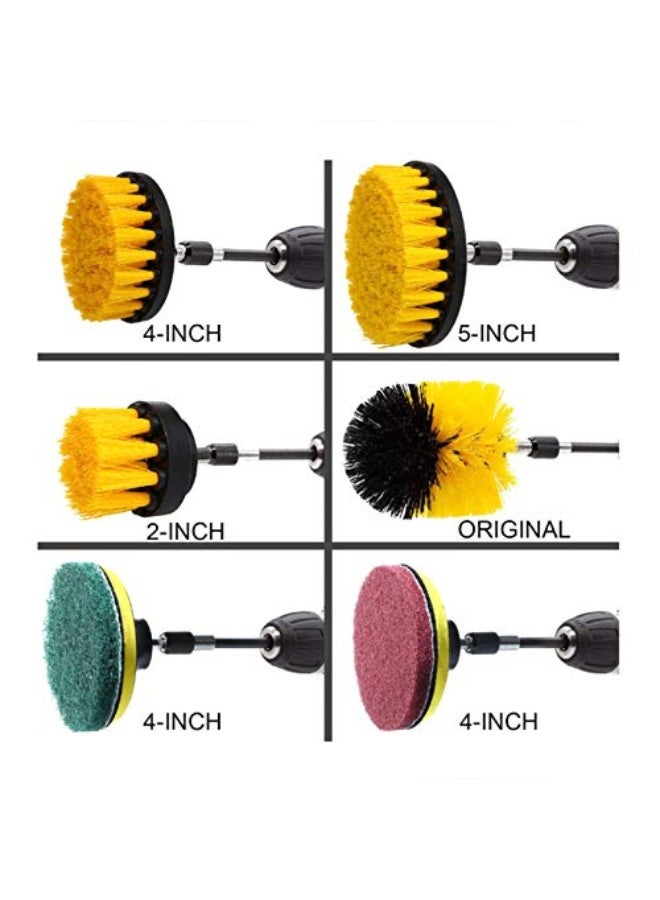 NANAO 12 Pcs Drill Brush Attachment Set for Cleaning, Power Scrubber Drill Brush Bathroom Cleaning Kit with Pad Sponge and Extend Attachment for Cleaning Bathroom,Kitchen，Car, Grout, Floor, Tub - Image 2