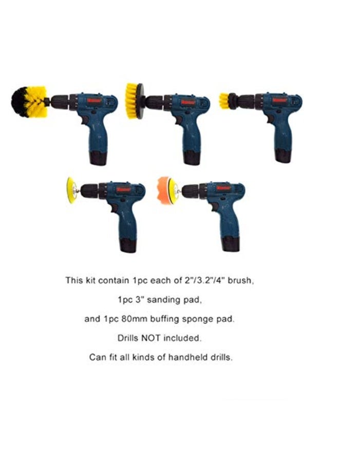 NANAO 12 Pcs Drill Brush Attachment Set for Cleaning, Power Scrubber Drill Brush Bathroom Cleaning Kit with Pad Sponge and Extend Attachment for Cleaning Bathroom,Kitchen，Car, Grout, Floor, Tub - Image 4