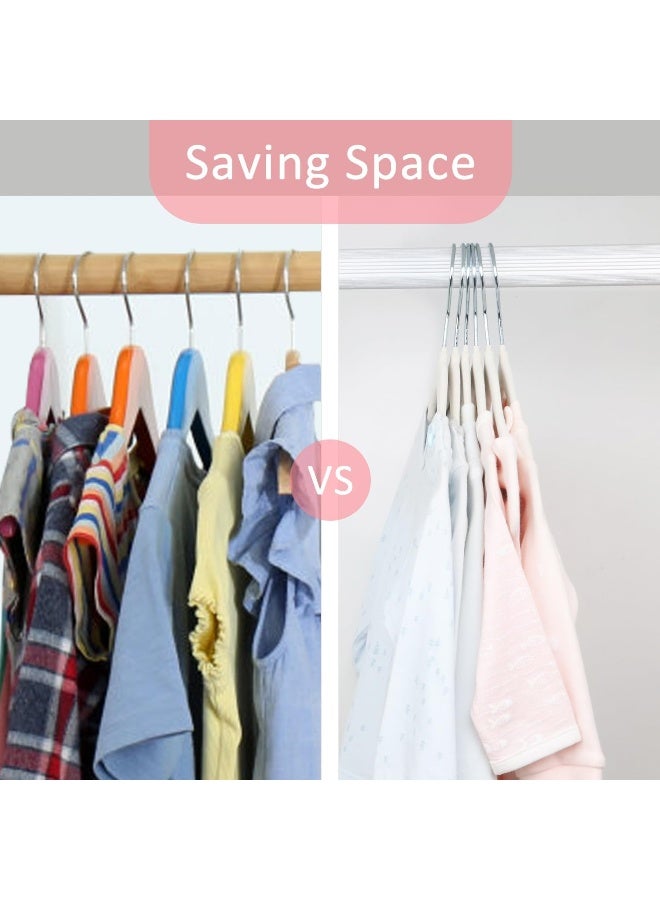 ManGotree 11.8'' Baby Velvet Hangers With Movable Clips, Non-Slip Kids Felt Hangers, Ultra-Thin Space-Saving Children'S Clothes Hangers For Skirts, Pants, Dresses, Shirts, Jackets (28 Pack, White) - Image 5