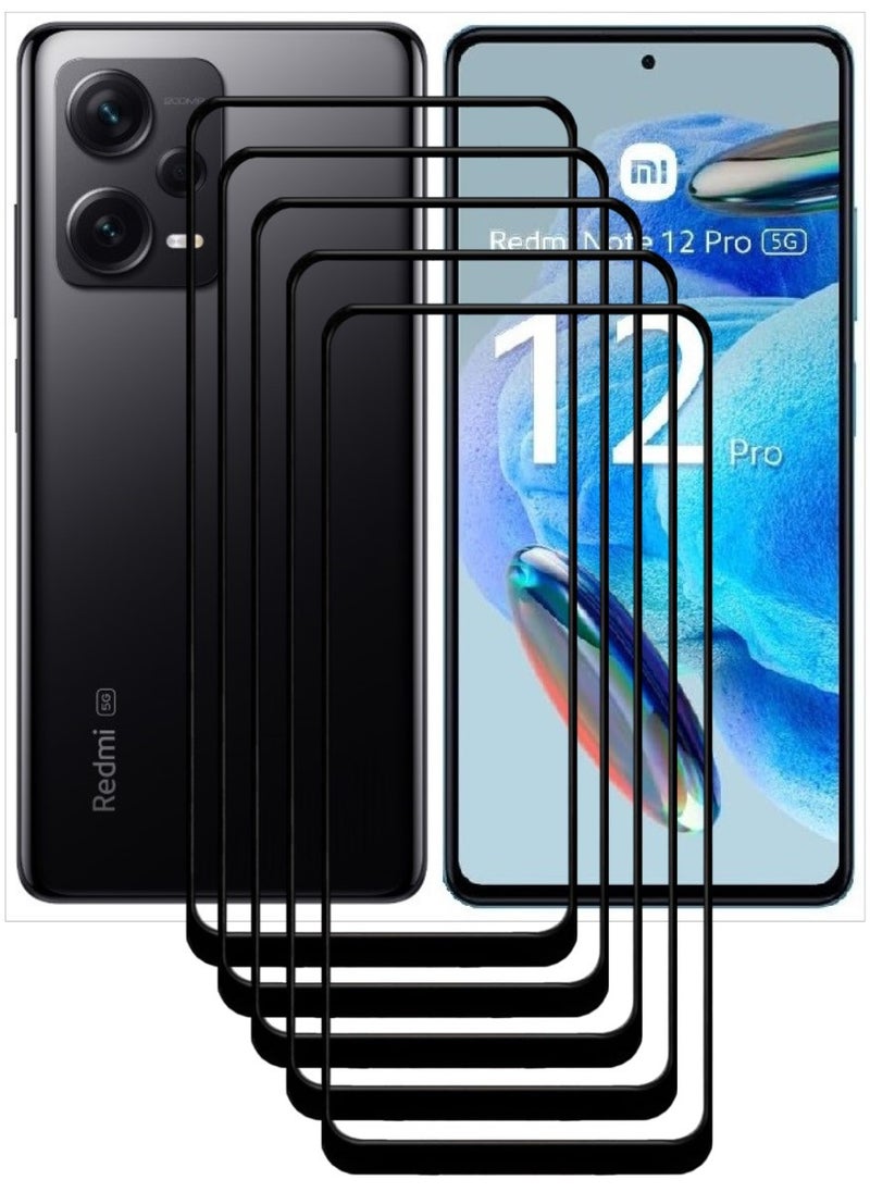 ACLIX 5 Pieces Antistatic ESD Dustproof Premium Quality High Definition Tempered Glass Screen Protector Designed For Xiaomi Redmi Note 12 Pro - Image 1