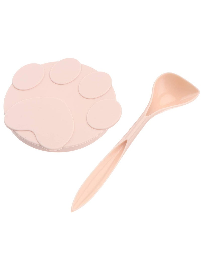 SYOSI أغطية علب طعام الحيوانات الأليفة والملاعق، أغطية علب سيليكون عالمية خالية من BPA لطعام الكلاب والقطط، غطاء علبة واحد يناسب معظم أحجام علب طعام الكلاب والقطط القياسية باللون الوردي - Image 1