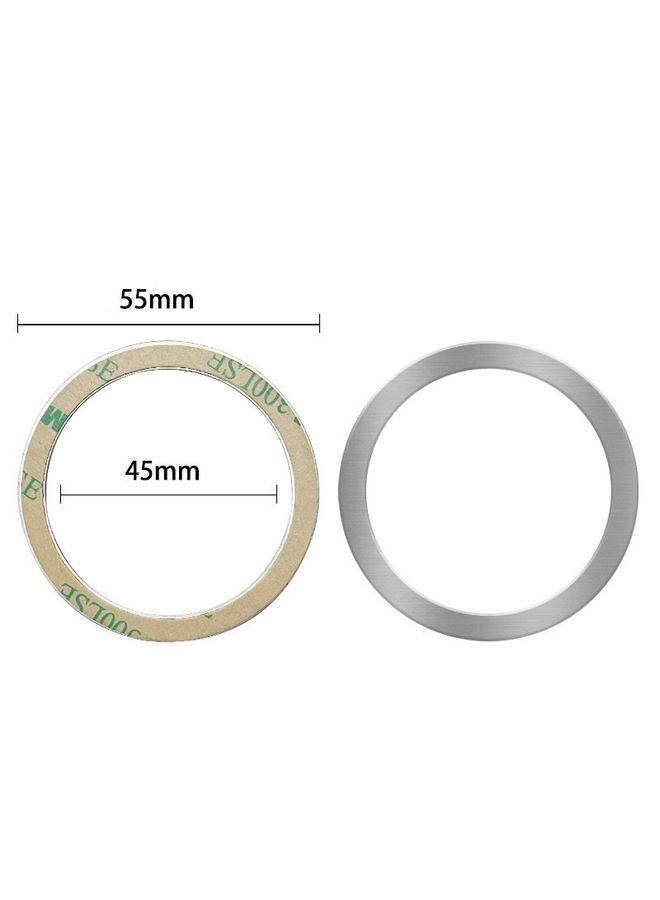 HuHa Ring Car Magnetic Suction Wireless Charger Lead Magnetic Ring Back Sticker, Color: Silver  - Image 2