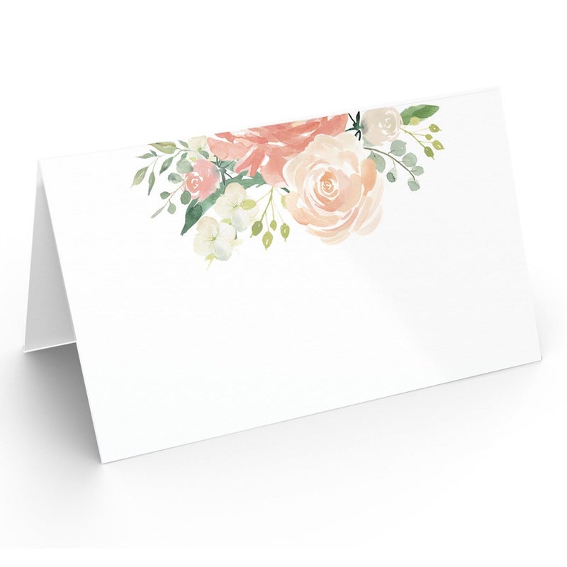 Printed Party Table Place Cards For All Occasions And Events, Set Of 25 (Elegant Floral) - Image 1