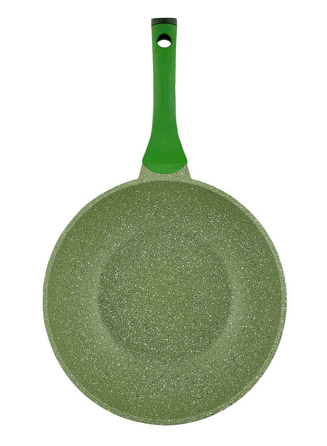 Prestige Granite Non-Stick Aluminium Wok Pan With Lid Green - Image 4