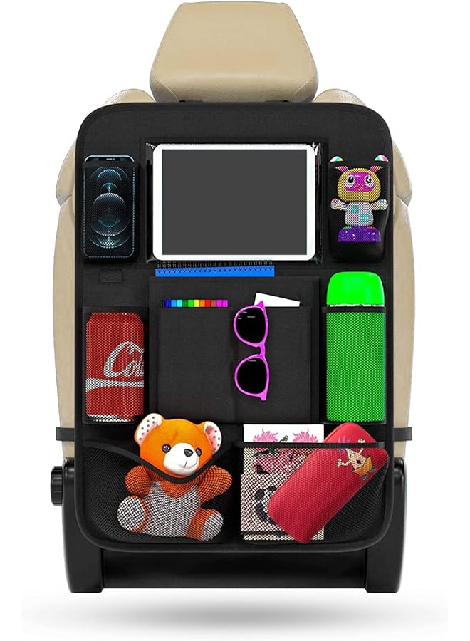 erorex Car Seat Organizer Backseat Car Organizer With Touchable Tablet Holder And 9 Storage Pockets Kick  - Image 1