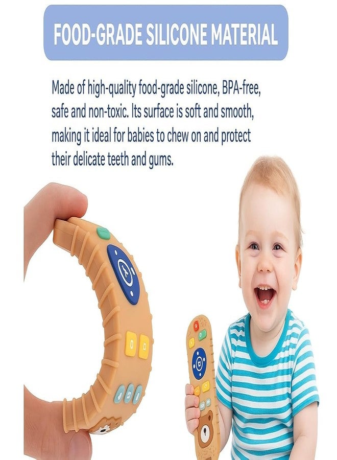 lizepto Baby Toy – 2 in 1 Teether for Infants | Silicone & Neem Wood Teether | BPA Free, Soft, Safe & Non-Toxic Chewing Toy for Babies | Natural Soothing Relief (Remote Cream) - Image 2