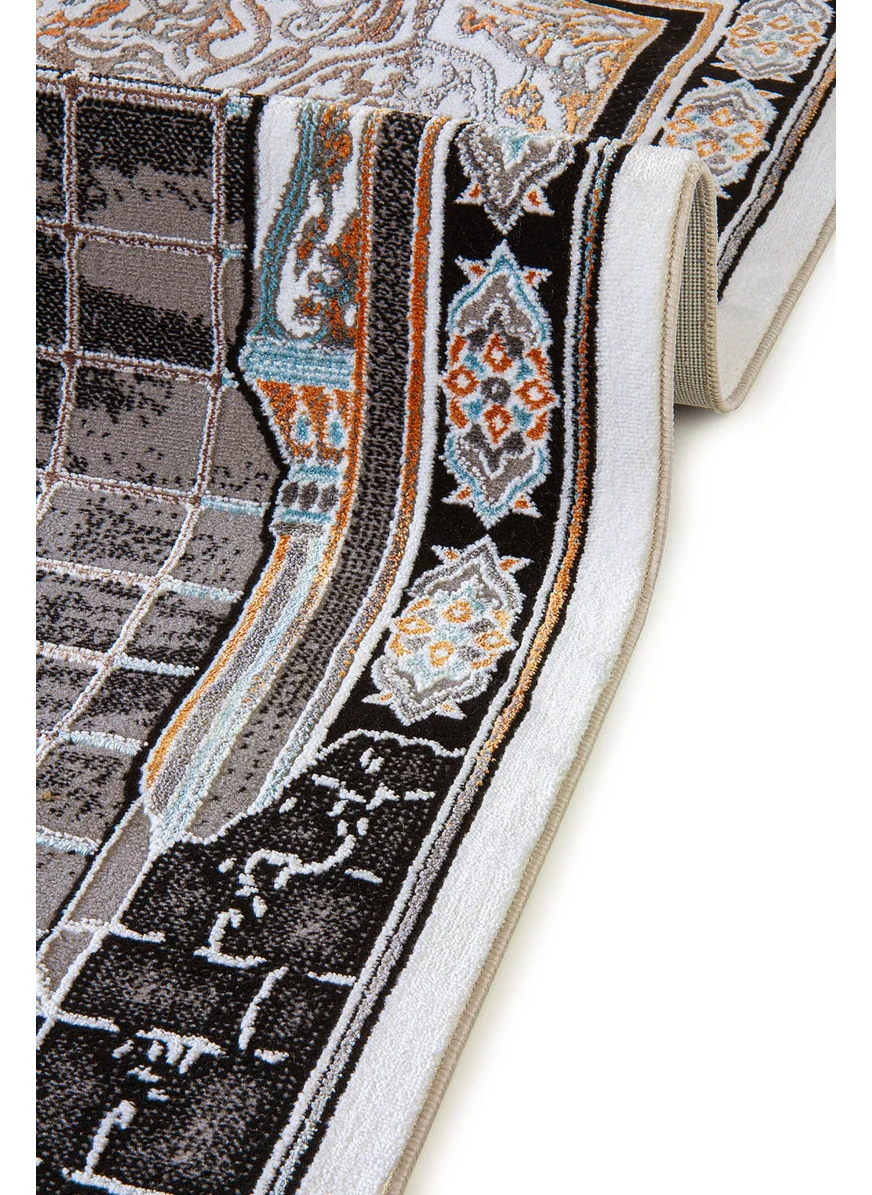 İhvan Online Ihvan Online Luxury Dowry Carpet Type Woven Prayer Rug Brown