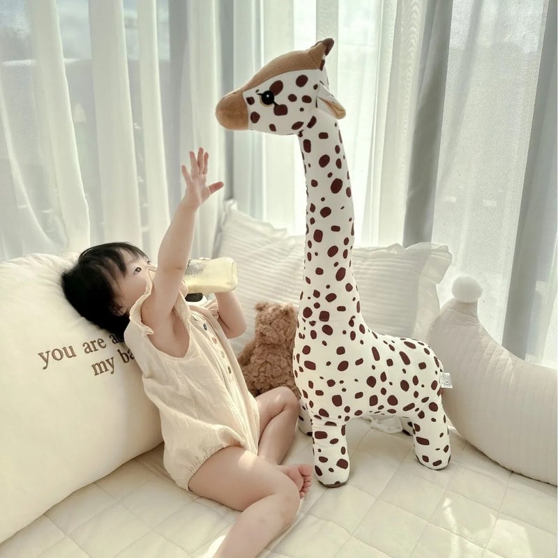 Y&D New INS Home Decor Talking Cotton Stuffed Animal Toys – Giraffe, Deer & Bear Plush with Pacifier, Soft Washed Fabric, Ideal Anniversary Gift for Kids & Nursery Decoration - Image 3