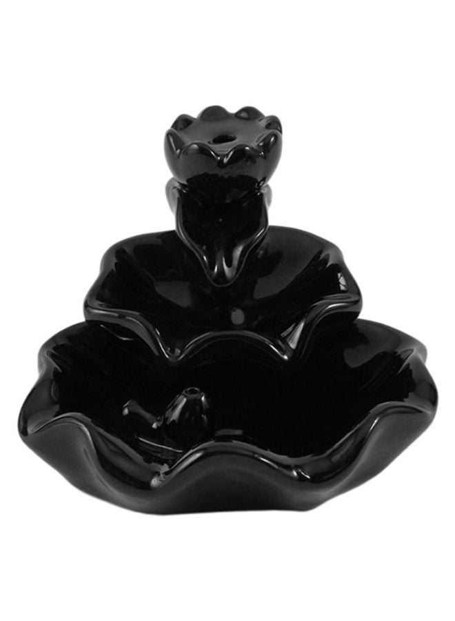 NIBEMINENT Lotus Pond Incense Burner Black 11 x 9.5cm  - Image 1