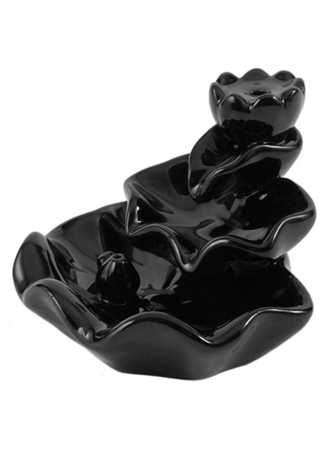 NIBEMINENT Lotus Pond Incense Burner Black 11 x 9.5cm  - Image 4