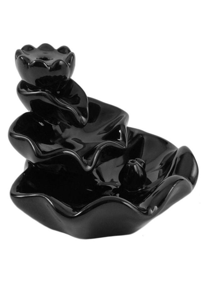 NIBEMINENT Lotus Pond Incense Burner Black 11 x 9.5cm  - Image 2