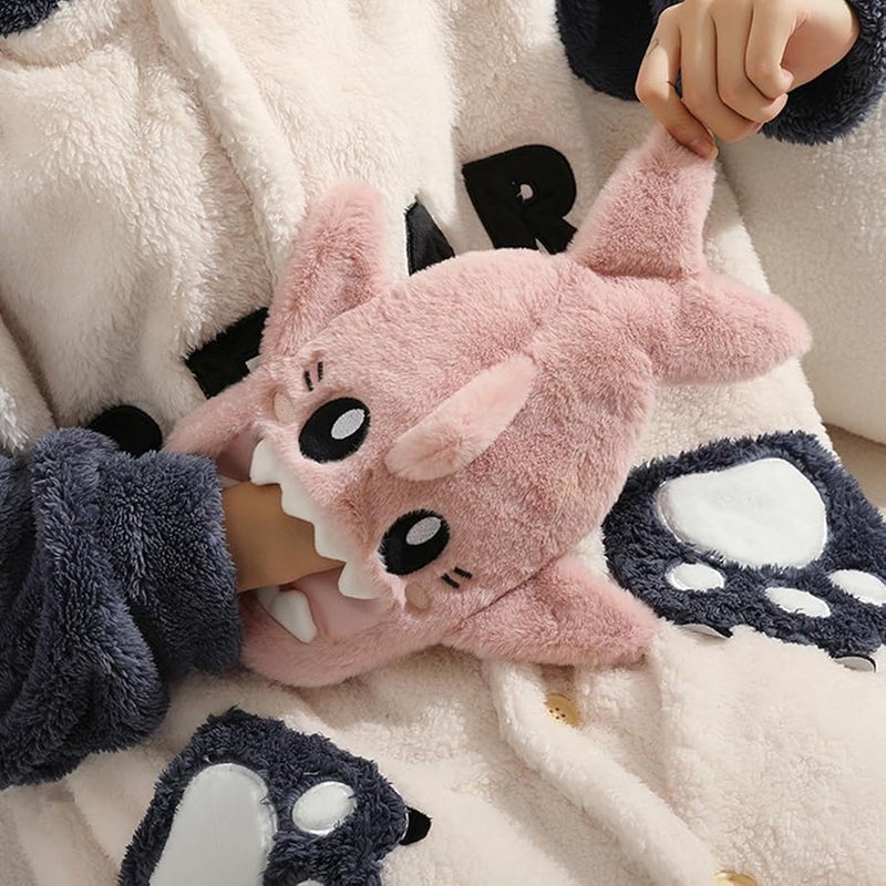 Pink Shark Hot Water Bottle Hand Warmer For Pain Relief Cold Therapy Travel Winter - Image 4