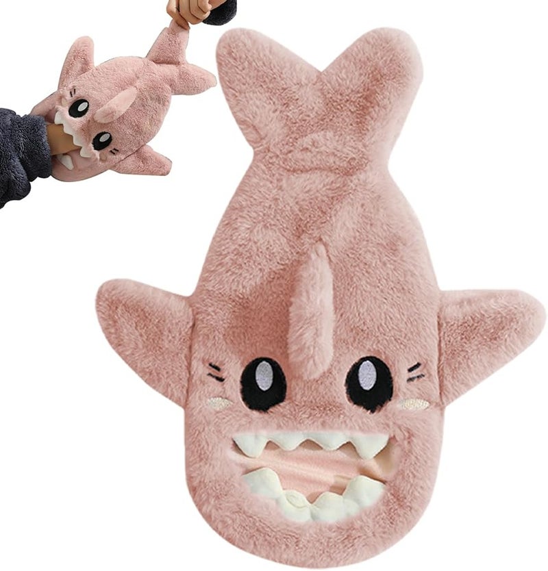 Pink Shark Hot Water Bottle Hand Warmer For Pain Relief Cold Therapy Travel Winter - Image 1