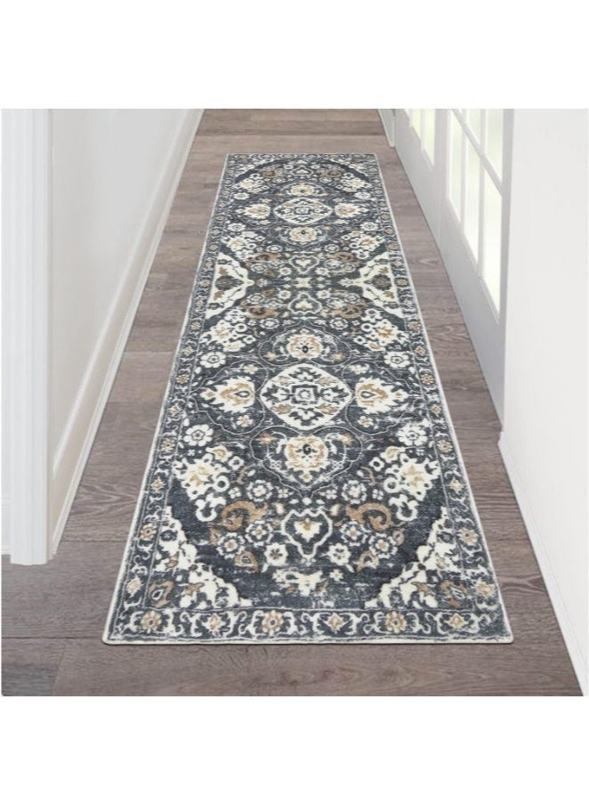 Bohemian Vintage Rug|Non-Slip Hallway & Living Room Carpet | Anti-Wear Bedside Rug with Stain-Resistant Polyester | Easy Clean Home Decor Floor Mat - Image 2