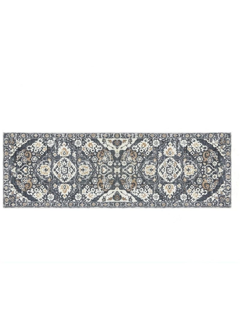 Bohemian Vintage Rug|Non-Slip Hallway & Living Room Carpet | Anti-Wear Bedside Rug with Stain-Resistant Polyester | Easy Clean Home Decor Floor Mat - Image 1