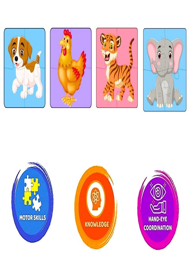 Exello 4 Piece Wooden Puzzle - Set of 12 Jigsaw Puzzles, 4x4 Inch Size, Vehicle, Birds and Animals Wooden Jigsaw Puzzles for Children & Kids - Image 5