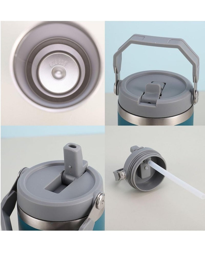 JAJEEK Stainless Steel Tumbler with Handle & Straw Lid | Vacuum Insulated Water Bottle with Leak-Resistant Flip Lid | Reusable Cup for Home, Office, Car, or Travel – Keeps Drinks Hot or Cold - Image 3