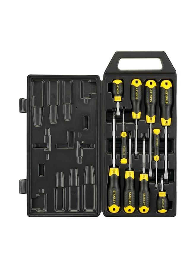 Stanley 10-Piece Cushion Grip Phillips Slotted Screwdriver Set Black and Yellow 2-65-005  - Image 3