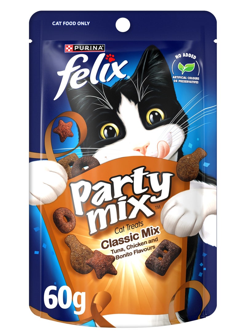 Purina Felix Party Mix Classic Mix Dry Cat Treats 60g  - Image 1