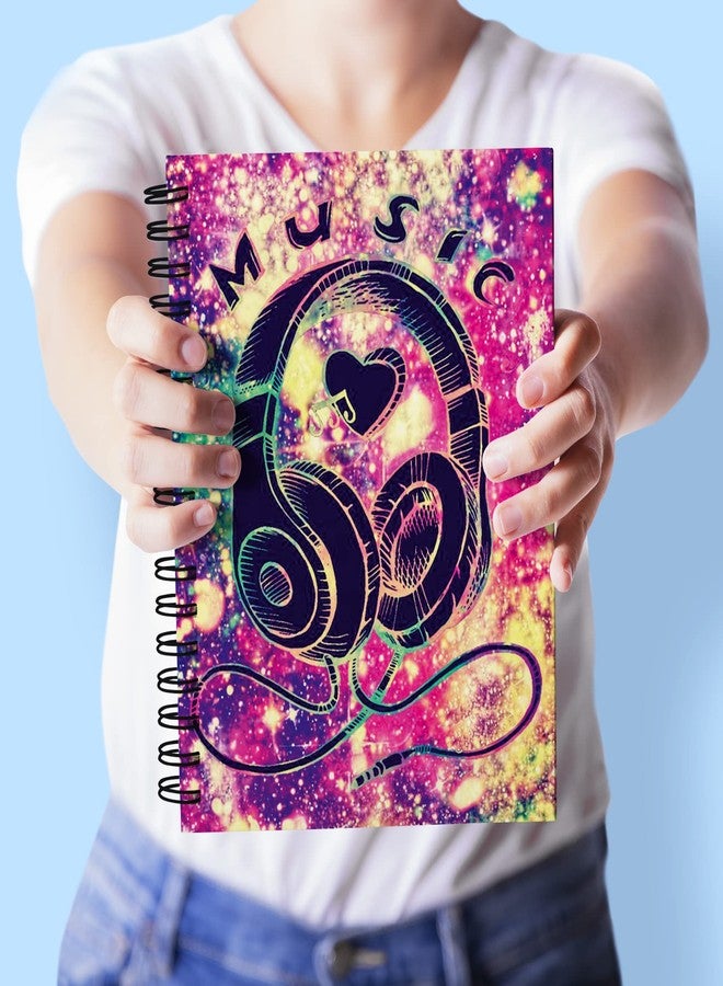 Vprint Quality Notebook Diary Unruled - 100 GSM, 160 Pages, Size A5 - Diary for Boys Notepad for Girls Memo Book Small Sketchbook for Kids Wiro Bound Journal Drawing Book for Artists (Music) - Image 3