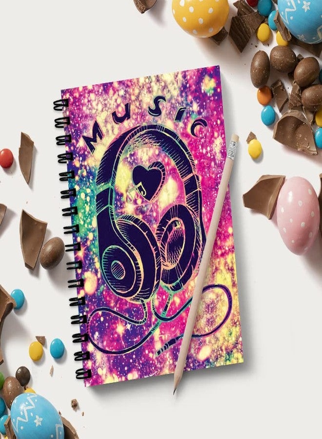 Vprint Quality Notebook Diary Unruled - 100 GSM, 160 Pages, Size A5 - Diary for Boys Notepad for Girls Memo Book Small Sketchbook for Kids Wiro Bound Journal Drawing Book for Artists (Music) - Image 2