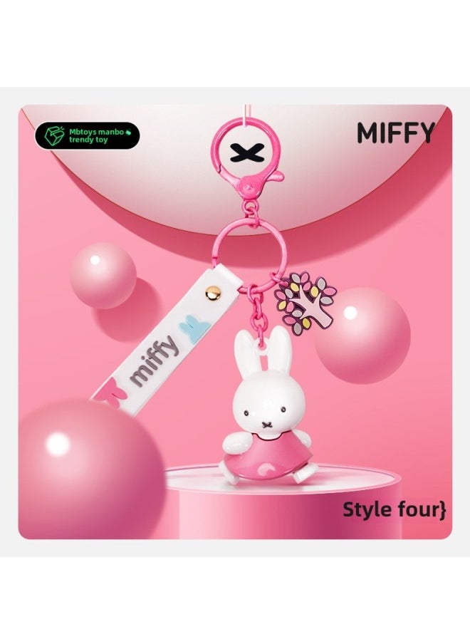 Generic - Genuine Miffy Miffy Rabbit Year Keychain Cute Three-dimensional Doll Gift Accompanying Gift Key Chain Pendant Wholesale-Color:Pink - Image 1