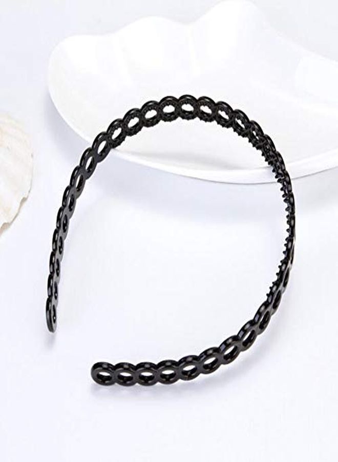 Numblartd 8 Pcs Men And Women Black Plastic Hair Band Headband With Toothed - Fashion Classic Teeth Comb Hair Hoop Headwear Hair Accessory For Wash Face And Makeup  - Image 3