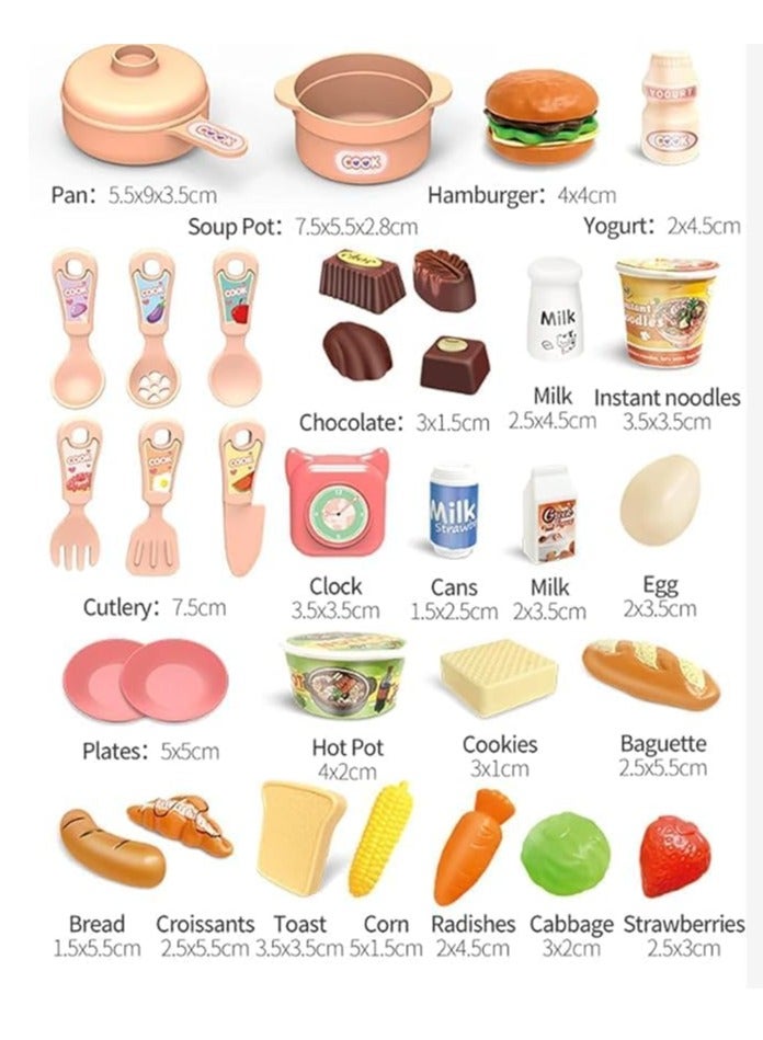 ألعاب مطبخ مع بخار وضوء واقعيين، مجموعة اكسسوارات المطبخ 35 قطعة، مجموعة مطبخ صغيرة للأطفال، ألعاب طعام للعب التظاهري للأولاد والبنات بعمر 3 سنوات فما فوق لون (أزرق)-36T-3 - Image 2