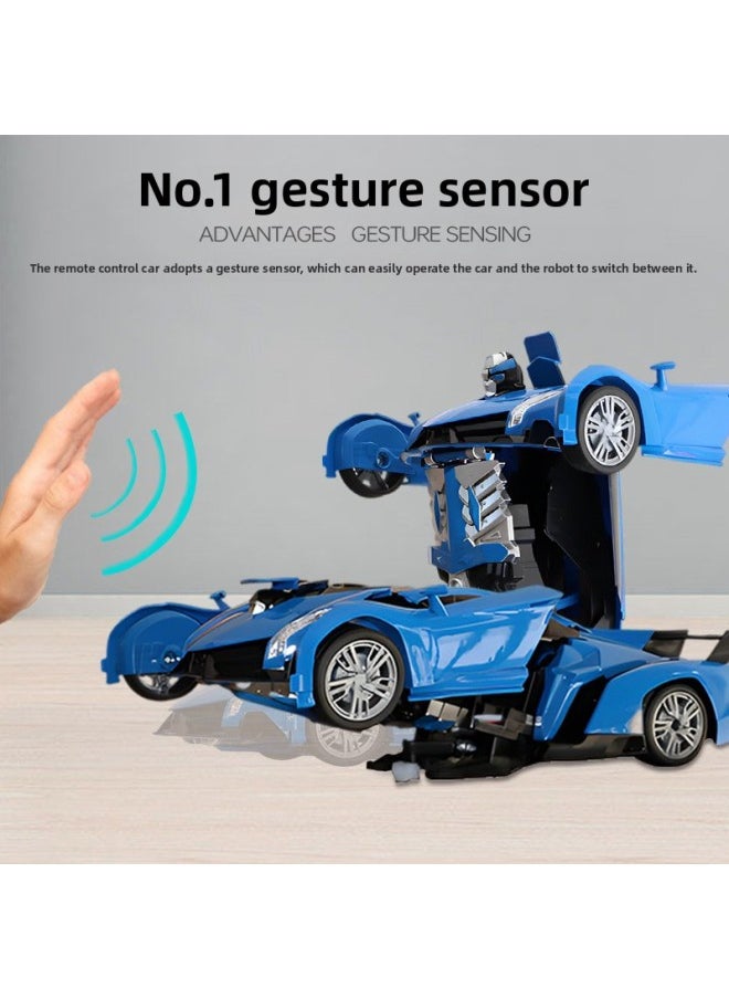 Generic Gesture Inductive Deformable Toy Bumblebee Robot King Kong Remote Control Car Child 3 Boy 4 Toy Car 6 Years 5-Color:1:18 [警车] 23cm (remote Control Deformation)-Scale:[hot-selling Recommendation] Three Lithium Batteries + Remote Control Battery + Charging Cable  - Image 5