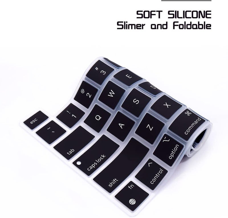 Ojos Keyboard Cover Ultra Thin Compatible with MacBook Pro 13 inch M2 2024 2023-2020 M1 A2338 A2289 A2251 New MacBook Pro 16 inch A2141 Protector Skin, Black - Image 5