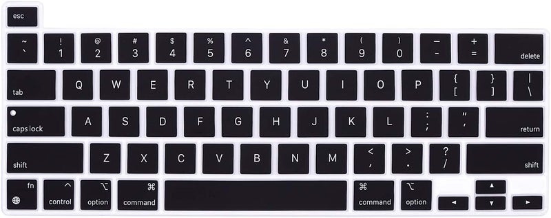 Ojos Keyboard Cover Ultra Thin Compatible with MacBook Pro 13 inch M2 2024 2023-2020 M1 A2338 A2289 A2251 New MacBook Pro 16 inch A2141 Protector Skin, Black - Image 1