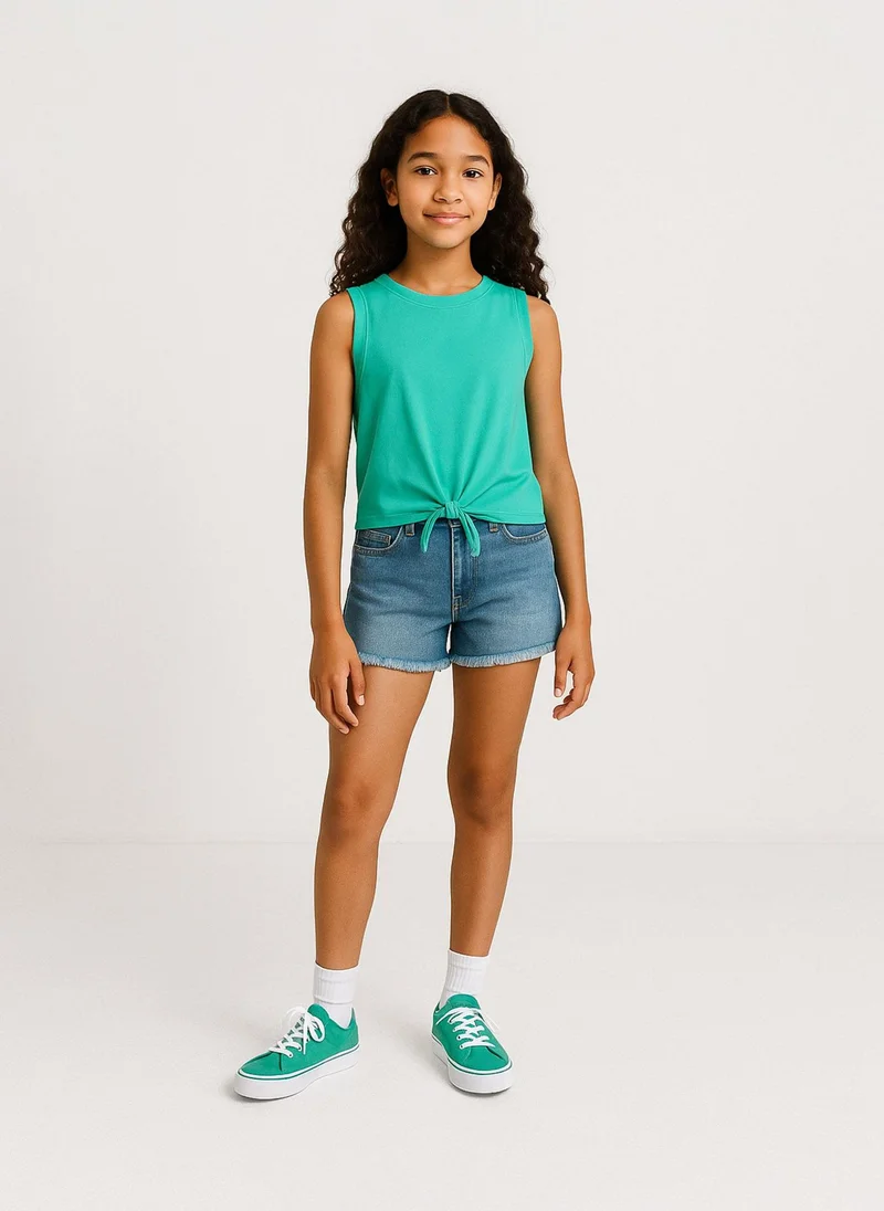 MINOTI Teen Girls Sleeveless Top with Front Tie