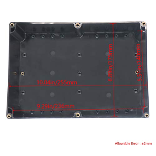 Otdorpatio Project Box IP65 Waterproof Junction Box ABS Plastic Black Electrical Boxes DIY Electronic Project Case Power Enclosure 10.35x7.17x3.74 inch(263x182x95 mm) - Image 3