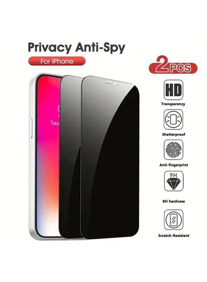 Black Privacy Screen Protector For iPhone 13 Pro Anti Peep Tempered Glass Film - Image 2