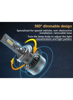 Lighting solutions Lighting Solutions Car Led Headlight Led Driving Light Headlamp Bulb All-in-one Conversion Kit H7 75W 6500K 3500LM 2pcs  - Image 2