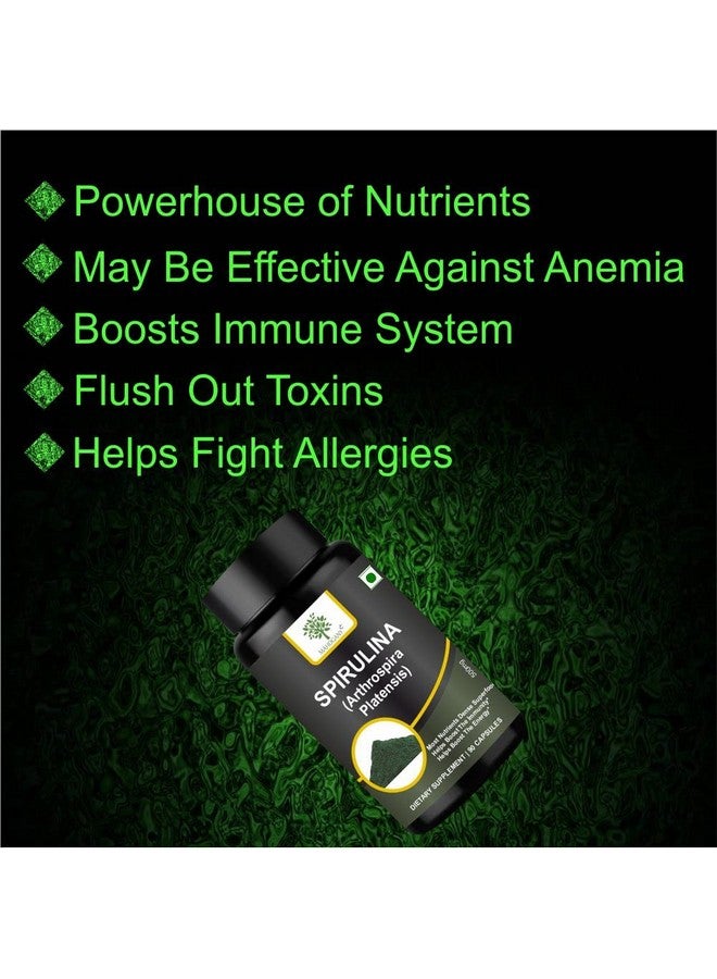 Mahogany Spirulina Capsule (Arthrospira Platensis) Capsules 500 Mg- Pack Of 2-90 Veg Caps Each - Image 4