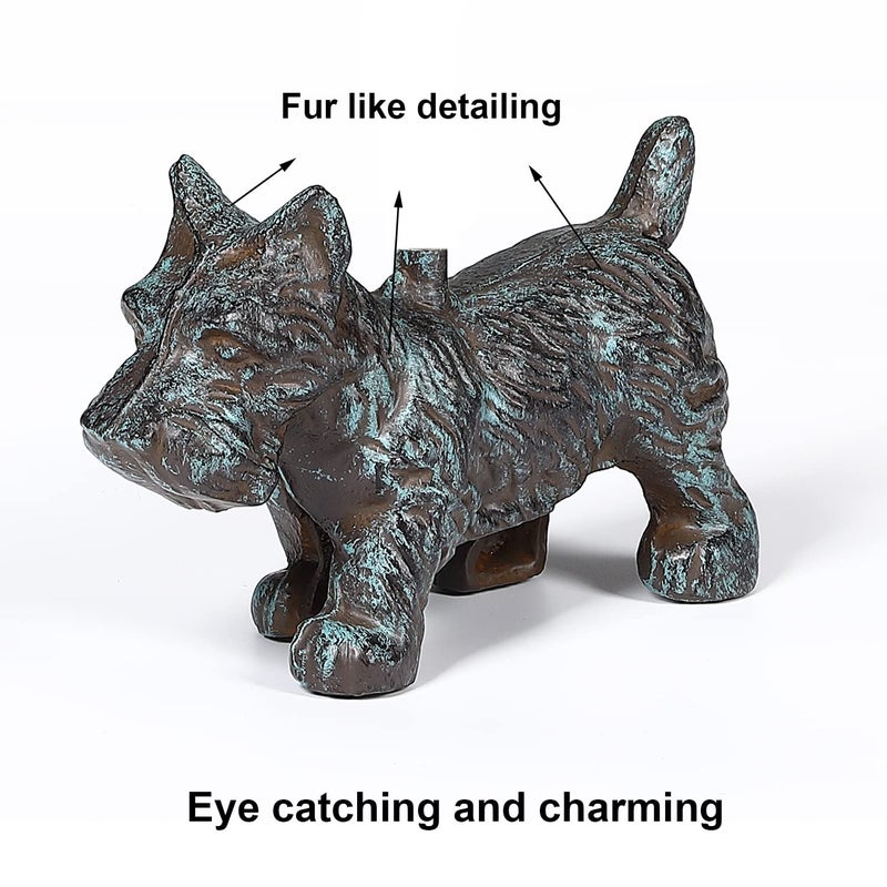 WEMPOLU Cast Iron Door Stopper with Handle, 4.88 Lbs Heavy Duty Metal Dog Door Stop, Distressed Blueâ€¦ - Image 2