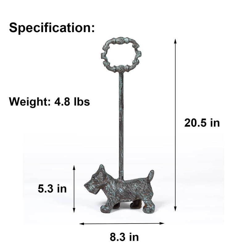 WEMPOLU Cast Iron Door Stopper with Handle, 4.88 Lbs Heavy Duty Metal Dog Door Stop, Distressed Blueâ€¦ - Image 5
