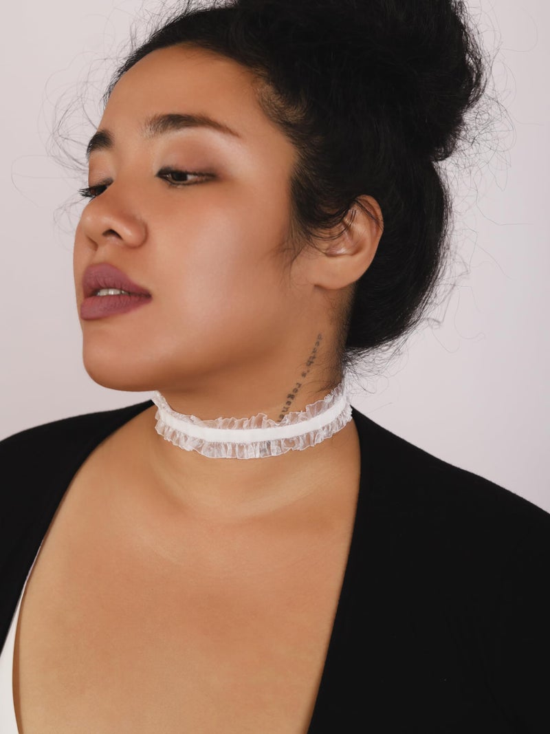 Sacina Gothic White Choker, White Choker necklace for Women, Gothic Vintage Necklace, Christmas Jewelry Gift For Women - Image 2