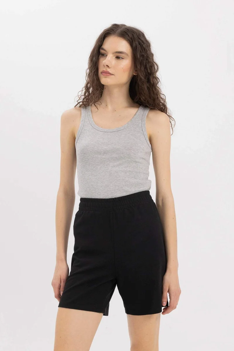 Defacto Slim Fit Ribana U Collar Tank Top