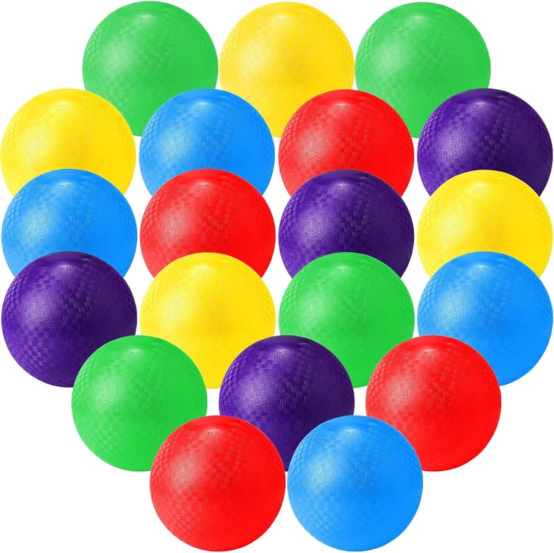 Macarrie 20 قطعة كرات ملعب 6 بوصات كرات دودج كيك للأطفال والبالغين كرات ملونة قابلة للنفخ كرات يد كرة القدم كرة السلة ألعاب كرة اليد المخيمات المدارس في الهواء الطلق - Image 1