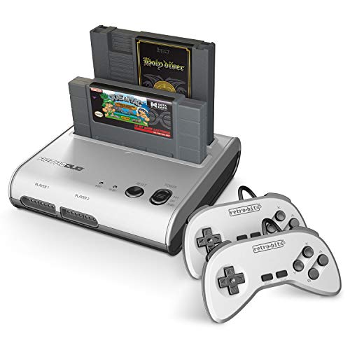 Retro Bit Retro-Bit Retro Duo 2 in 1 Console System - for Original NES/SNES, & Super Nintendo Games - Silver/Black - Image 1