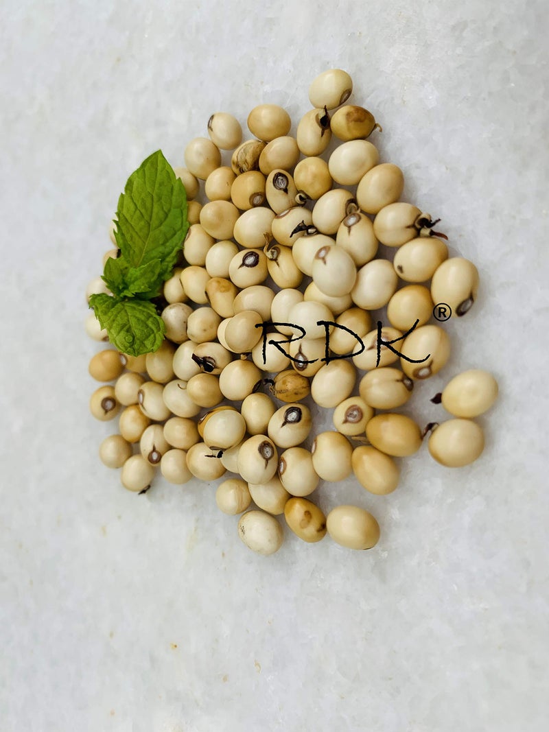 RDK Natural Original White Gunja Ratti Chirmi Bead Abrus Precatorius Jequirity Rosary Pea Jaapmala Making Beads for Meditation & Pooja Astrology Organic Jewellery - 51 Beads - Image 3