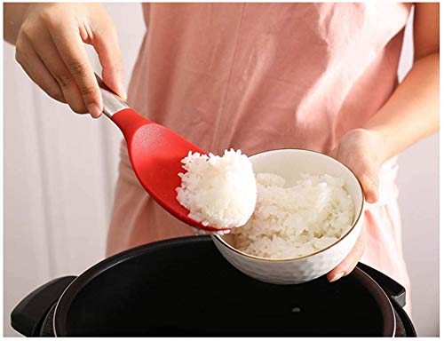 P-Plus International Stainless Steel Silicone Rice Spoon Non-Stick Pan Rice Spoon Rice Kitchen Essential Tools (Red) - Image 5